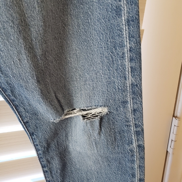 Levi's 501 skinny jeans distressed raw hem button fly size 30x28 NWT - Picture 3 of 9